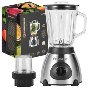 Блендер Eurostek EBS-7007, 1кВт, 2 скор., чаша 1,5л, кофемолка 0,25л, импульсный режим