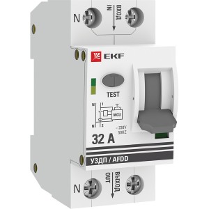 EKF PROxima Устройство защиты от дугового пробоя 2P+N 32А 6 кА УЗДП afdd-2-32-pro