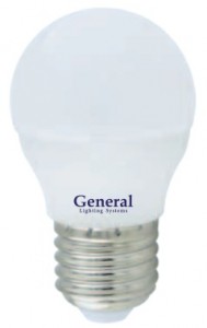 General шар P45 E27 12W 6500K 6K 45х80 пластик/алюм GLDEN-G45F-12-230-E27-6500 641117