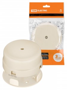 TDM ВИВИ Коробка распаячная D90х43 мм (инд. штрихкод) сл. кость SQ1820-1329