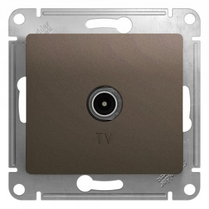 Schneider GLOSSA мех. роз. TV-FM СУ 1 мест. шоколад (пл.осн., RG6, 2,1А) GSL000893 (5!)