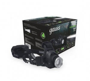 Gauss Фонарь налобный 5W 450lm акк. Li-ion 2400mAh GF407