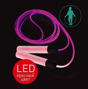 Camelion скакалка гимнастическая со световым эффектом J2LED 10lm красная 2.8м  2xAA не в/к