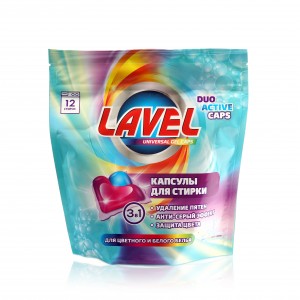 Капсулы для стирки универ  LAVEL Gel Duo 21г 12шт