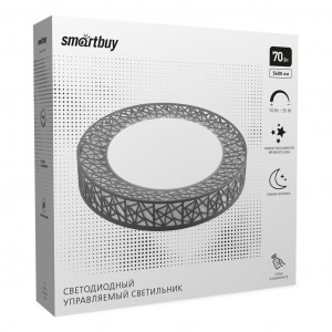 SmartBuy св-к св/д управляемый 70W(5600lm) 2K-4K-6K 390ммx95мм серебр IP20 SBL-DIM13-70W