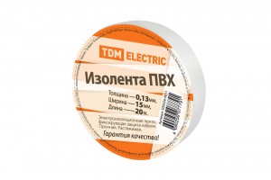 TDM Изолента ПВХ 15/20 белая (10!) SQ0526-0011