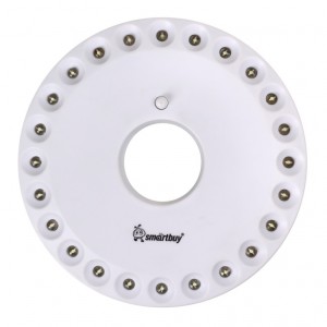 Smartbuy фонарь кемпинговый SBF-8253-W (4xR6) 24св/д, белый/пластик, карабин, магнит, НЛО BL1