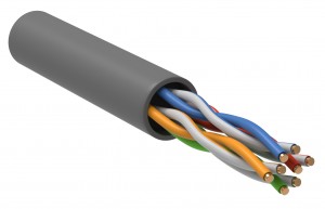 ITK Каб. в. п. U/UTP кат. 5E 4х2х24AWG PATCH LSZH 500м сер. LC2-C5E04-121