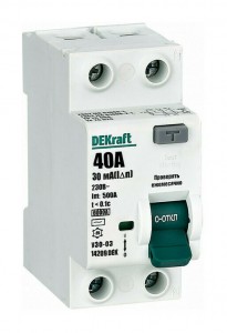 Schneider Electric DEKraft устройство защитного отключения УЗО-03 2P 40А/30мА AC 6кА 14209DEK