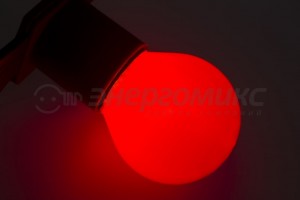 Лампа накал. Neon Night шар G45 E27 10W красная матов. (д/гирлянды "Белт Лайт") 401-112