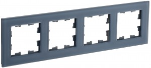 IEK BRITE Рамка 4 мест. РУ-4-2-Бр стекло маренго матовый BR-M42-G-31-K35