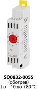 TDM Термостат модульный ТМ-2 NC (обогрев) на DIN-рейку, 10А, 230В, от -10 до +80 °C SQ0832-0055