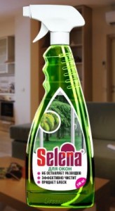 Средство для мытья окон, стекла, зеркал 500мл Selena, распылитель, ЧС-26