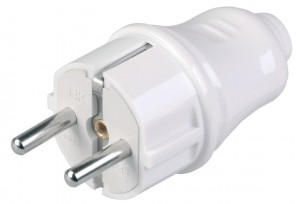 IEK вилка 16А 250В (АБС-пластик, прямая, белая, земля) EVP10-16-01-K01