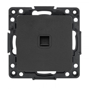 EKF Стокгольм мех. роз. СУ RJ-45 1 мест. черный автоклеммы (корпус PC) EZK01-035-10