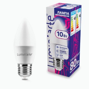 Lumin'arte лампа св/д ЛОН C37 10W E27 (800lm) 4000К 4К 98x37 LSTD-C37-10W4KE27