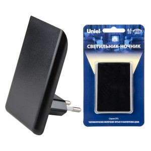 Uniel DTL-320 ночник 0.5W Прямоугольник, 220V, фотосенсор, пластик, черный, BL