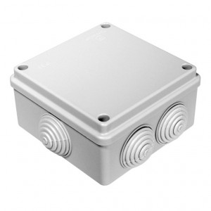 Промрукав коробка распред. ОУ 100х100х50 6 гермовводов, HF, серый (60шт) IP55 40-0300