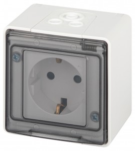 ЭРА Эксперт роз. ОУ 1 мест. земля, штор., IP55, 16A,250В, белый 11-2502-01 63280