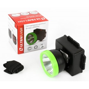 Ultraflash фонарь налобный LED53762 (3xR6) 1св/д 0.5W(45lm) черный/пластик, до 60м (10 шт.)