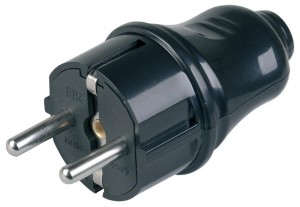 IEK вилка 16А 250В (АБС-пластик, прямая, черная, земля) EVP10-16-01-K02