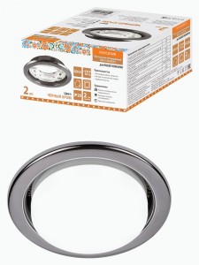 TDM св-к встр. СВ 01-08 GX53 220 В 50 Гц черный хром 2 шт/уп НародныйSQ0359-0101