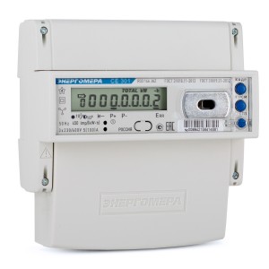 Энергомера CE301 R33 145 JAZ счетчик эл/эн 3ф 2т 5(60)А ЖК,оптопор на рейку 2020