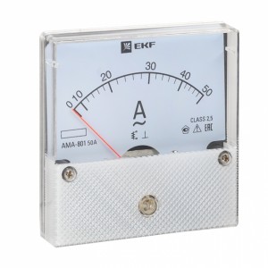 EKF Амперметр аналоговый AMA-801 на панель 80x80 50А прямое подкл. ama-801-50
