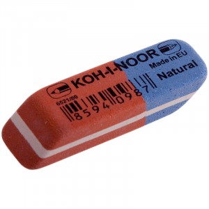 Ластик Koh-I-Noor "Blue Star" 80, скошенный, комбинированный,  41*14*8мм  (12!) цена за шт.СПБ(84!)