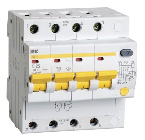 IEK дифф. автоматический выкл. АД14 4P С25А 30мА MAD10-4-025-C-030