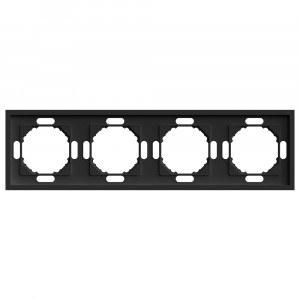 Stekker ЭМИЛИ рамка СУ 4 мест. (PC), черный уголь, soft touch PFR00-5004-05 49861