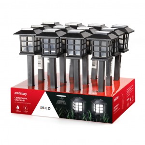 Smartbuy SBF-112 св-к садово-парковый на солн.батарее св/д (пластик) 8.6x8.6x38 см