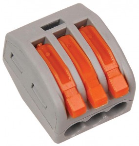 IEK СМК 222-413 клеммная колодка с рычагом 3х(0,08-2,5мм2) (цена за 1шт.) тип WAGO UKZ-001-413