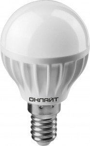 ОНЛАЙТ шар G45 E14 6W(480Lm) 6500K 6K 78x45 OLL-G45-6-230-6.5K-E14 61136