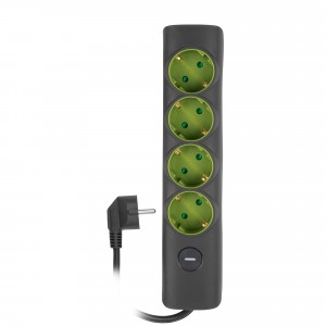 Jazzway сет. удл. ПВС 3x1 16A 4 роз. 3м земля, выкл. черный ET-04-300G .5051874