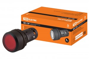 TDM Кнопка SB7-CW3462-24V(LED) d22мм, 1р красная  (10!) SQ0746-0028
