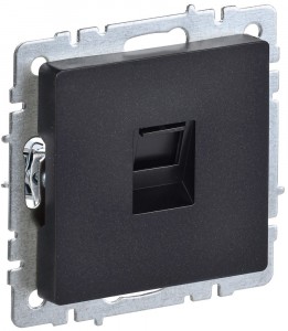 IEK BRITE мех. роз. компьют. СУ 1 мест. черный (RJ45) РК11-БрЧ BR-K10-2-K02