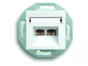 GUSI (Гуси) City Мех. роз. компьют. СУ 1 мест.+телеф. 1 мест. бел (RJ45 CAT 5e, RJ12 CAT3)С5КТ-001