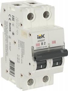 IEK ARMAT автоматический выкл. M10N 2P х-ка B 2А AR-M10N-2-B002