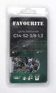FAVOURITE Цепь пильная 14"/35см 3/8" 1,3мм 52зв. RS G14-52-3/8-1.3