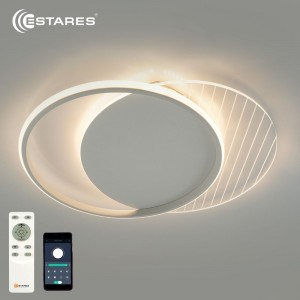 Estares св-к-люстра св/д управл. AMATO 2R 60W(6000lm) 2K-4K-6K 400x505x52 белый, пульт ДУ IP20