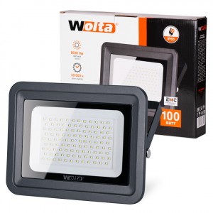 Wolta св/д прожектор 100W(8500Lm) SMD 5500K 6K IP65 310x40x249мм метал/пласт черный WFL-100W/06