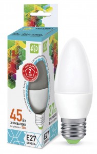 ASD standard Свеча C37 E27  5W(450lm) 4000К 4K 107x37 пластик/алюм  3917