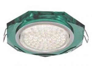 Ecola GX53 H4 5312 св-к Стекло 8-угольник хром-изумруд 38x133 FC538AECH