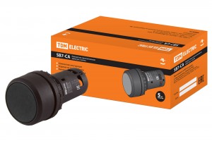 TDM Кнопка SB7-CA25 d22мм 1з+1р черная  (10!) SQ0746-0010