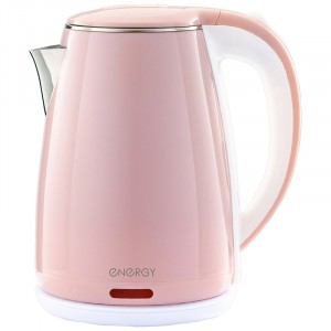 Чайник электр. Energy E-261 (диск, 1,8л) 1,5кВт, двойной корпус, нерж.сталь/металл, розовый, 164142