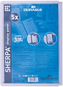 Панель для демосистем DURABLE (Германия) SHERPA, КОМПЛЕКТ 5 шт, А4 графитно-серая рамка, 5606-37