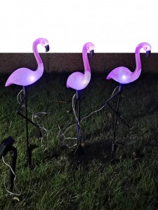 КОСМОС св-к на солн.батарее "Фламинго 3 шт" в каждом 6LED (акк.Ni-Mg 600MAh) h=52,5см KOC_SOL367