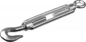 Талреп STAYER "MASTER" DIN 1480, крюк-кольцо, оцинкованный, М12, (уп. 4 шт)