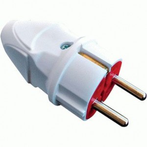 AY-KA (АЙКА) вилка 16A 250В (прямая, белая, земля) (Турция) 7713500